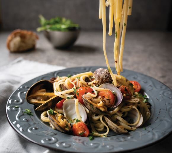 One-Pot Garlic-Laced Linguine with Baby Clams and Black Beans